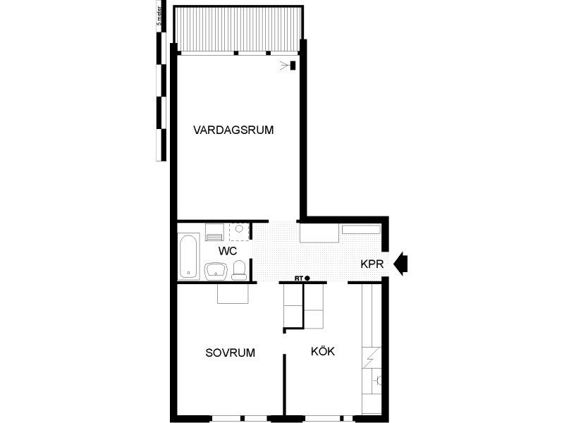 Lägenhet, 2 rooms, 59 sqm, Sandviken