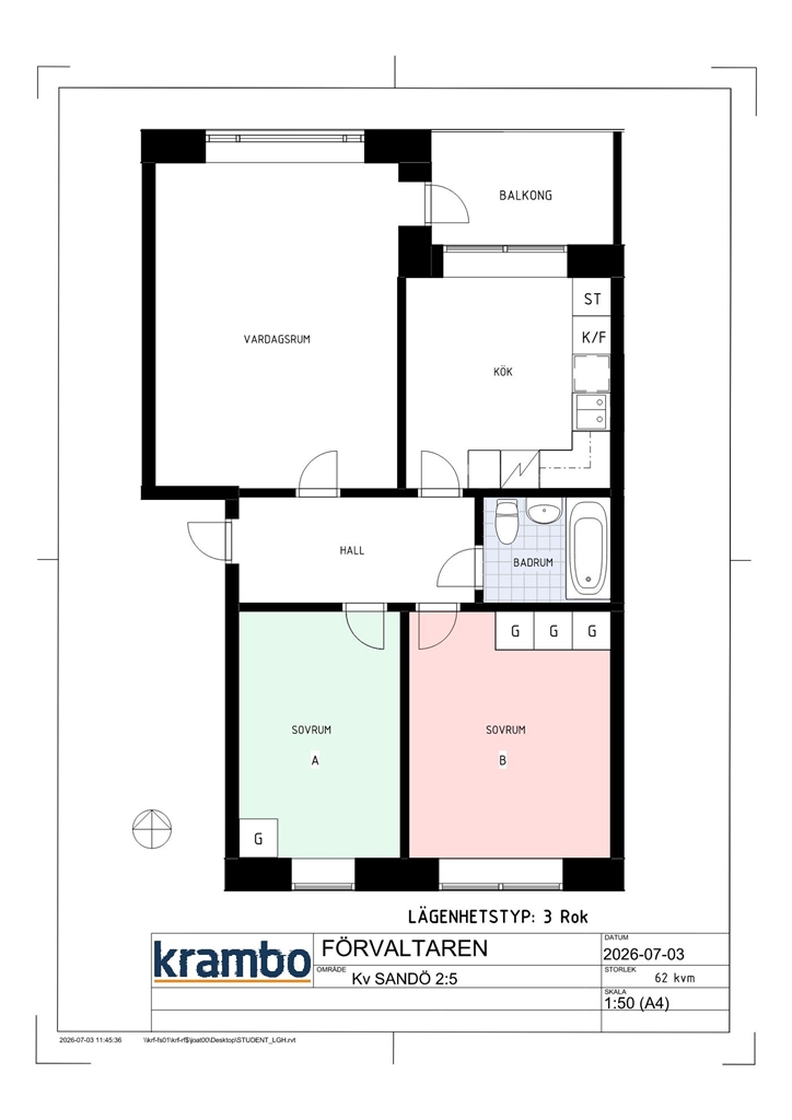 Lägenhet, 1 rooms, Sandöverken