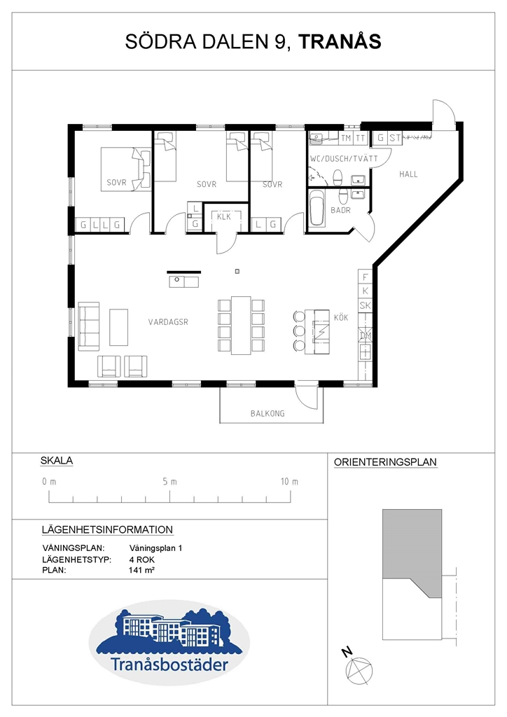 Lägenhet, 4 rooms, 141 sqm, Tranås