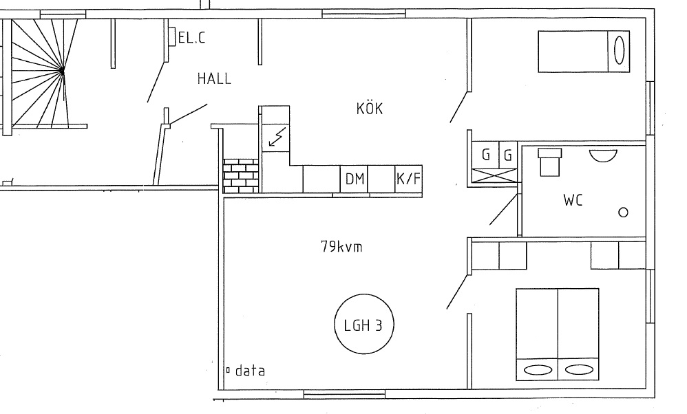 Lägenhet, 3 rooms, 79 sqm, Svenljunga
