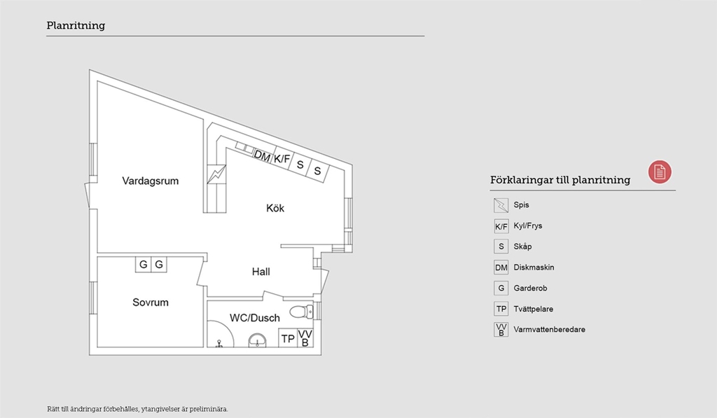 Lägenhet, 2 rooms, 61 sqm, Kalmar