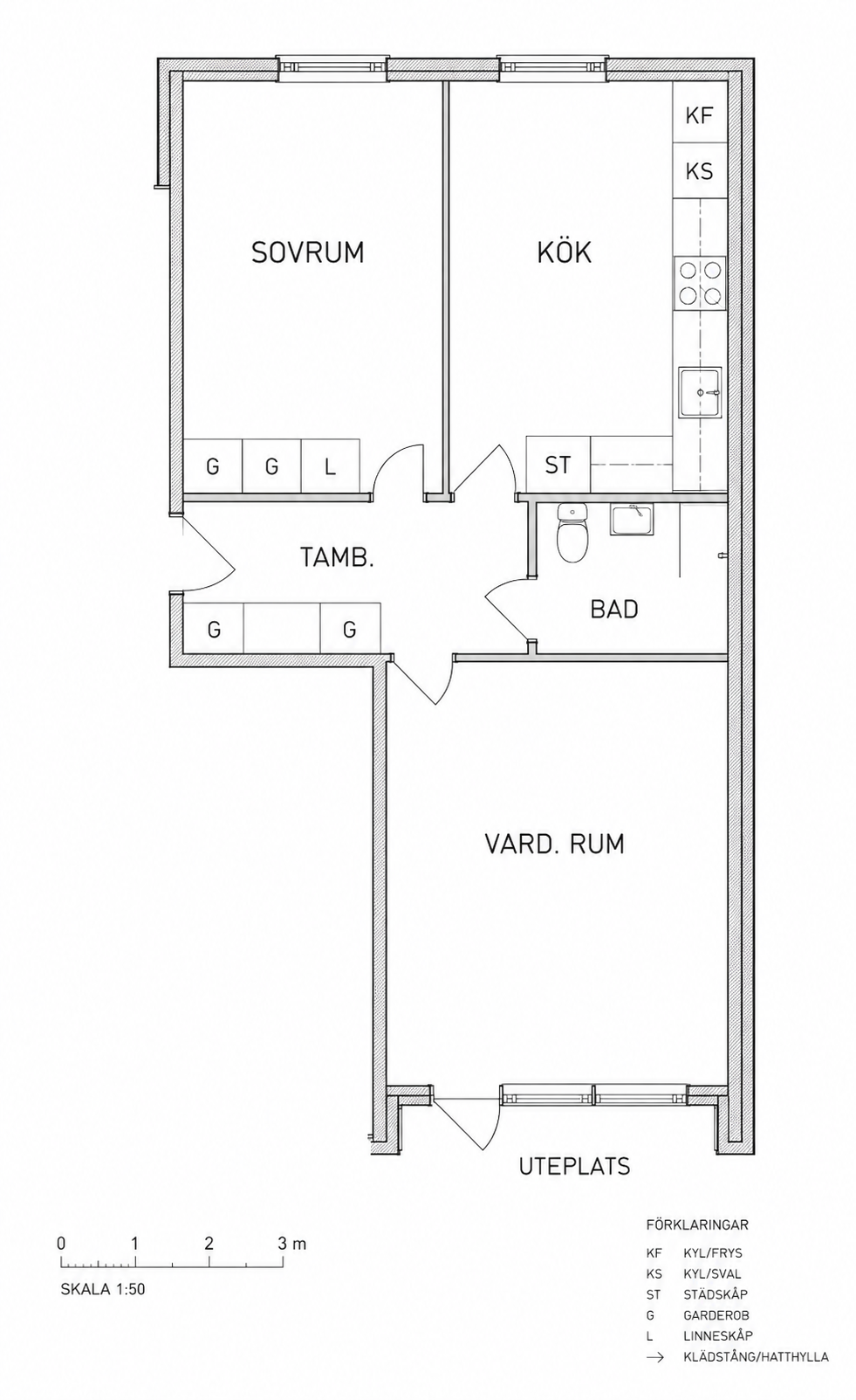 Lägenhet, 2 rooms, 59 sqm, Svenljunga