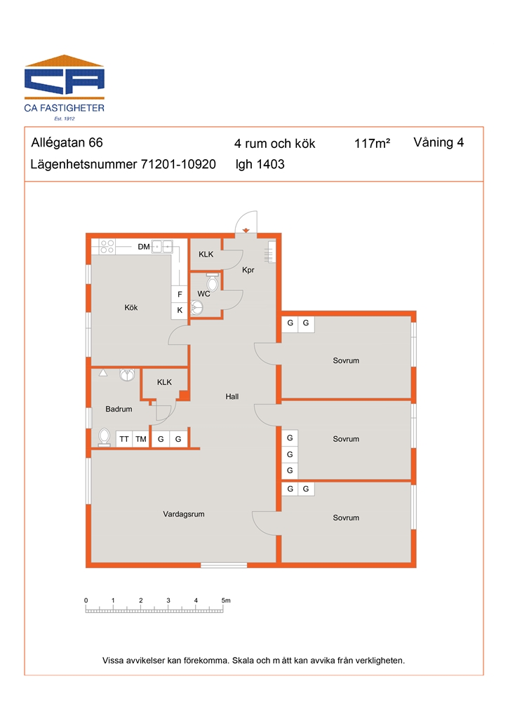 Lägenhet, 4 rooms, 117 sqm, Borås