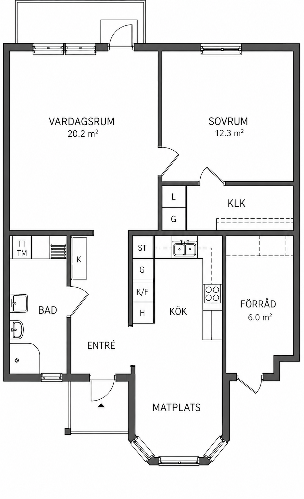 Lägenhet, 2 rooms, 64 sqm, Östra Frölunda