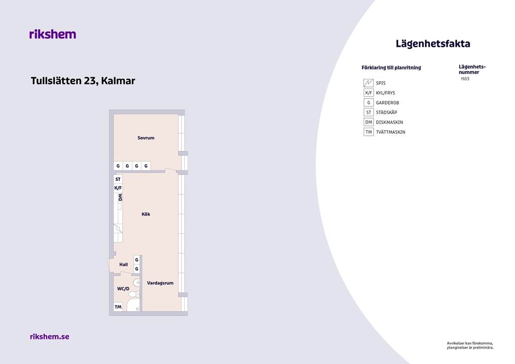 Lägenhet, 2 rooms, 54 sqm, Kalmar