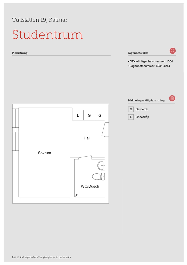 Lägenhet, 1 rooms, 24 sqm, Kalmar