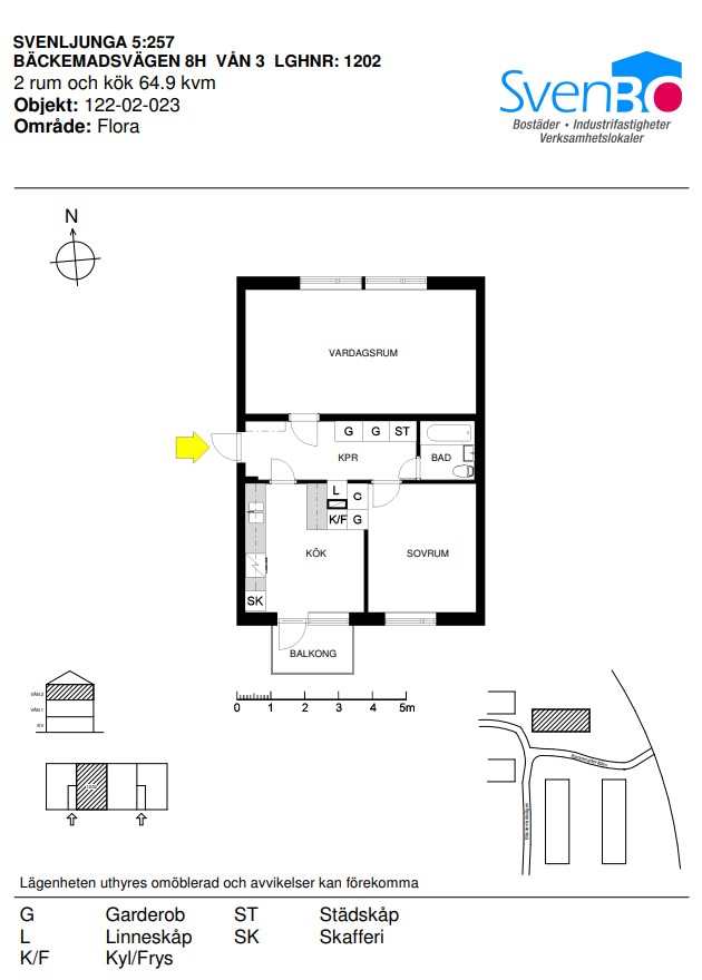 Lägenhet, 2 rooms, 65 sqm, Svenljunga
