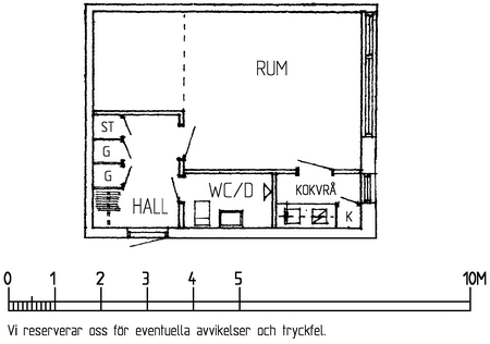 Lägenhet, 1 rooms, 26 sqm, Höganäs