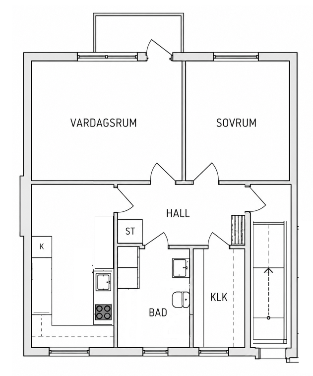 Lägenhet, 3 rooms, 76 sqm, Svenljunga