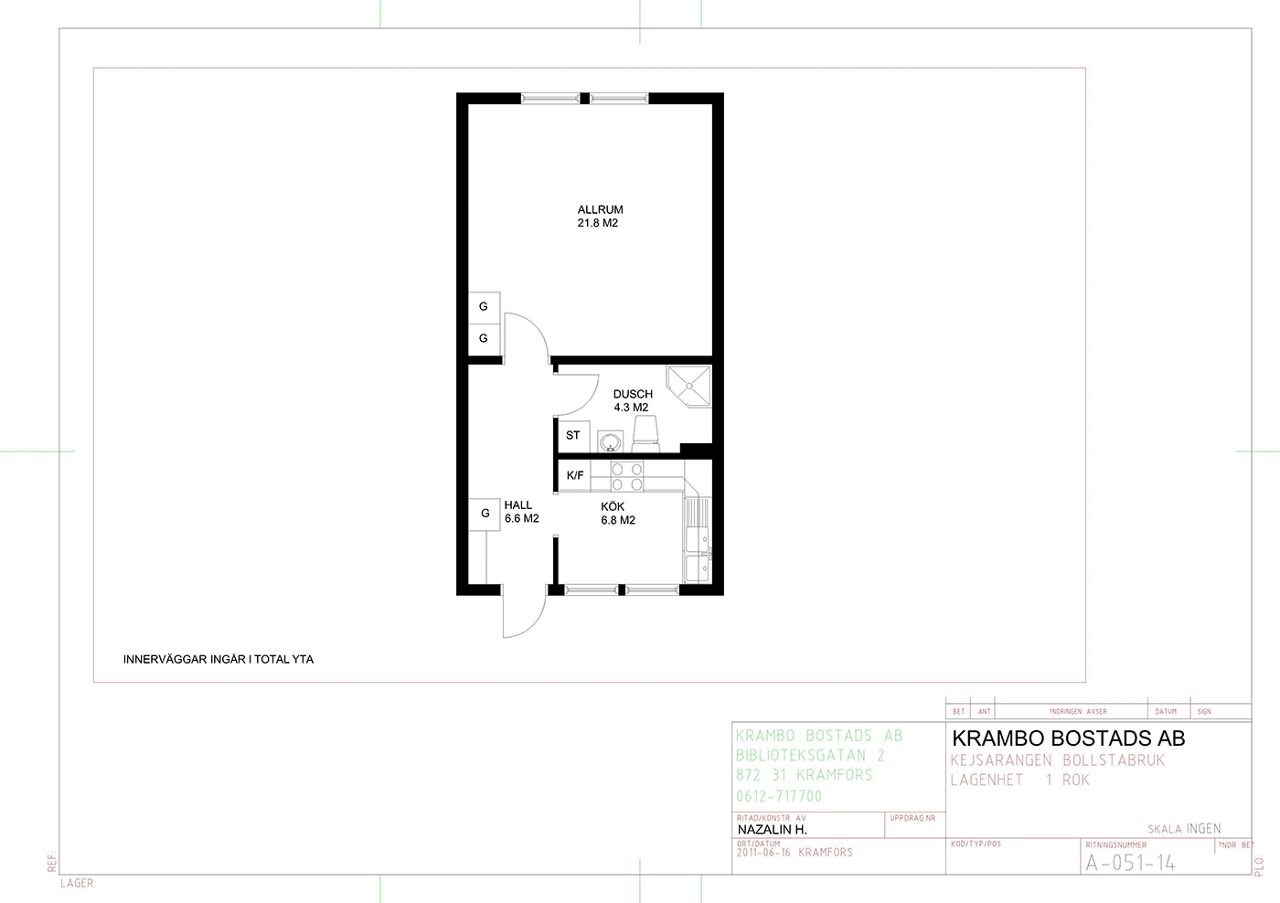 Lägenhet, 1 rooms, 42 sqm, Bollstabruk