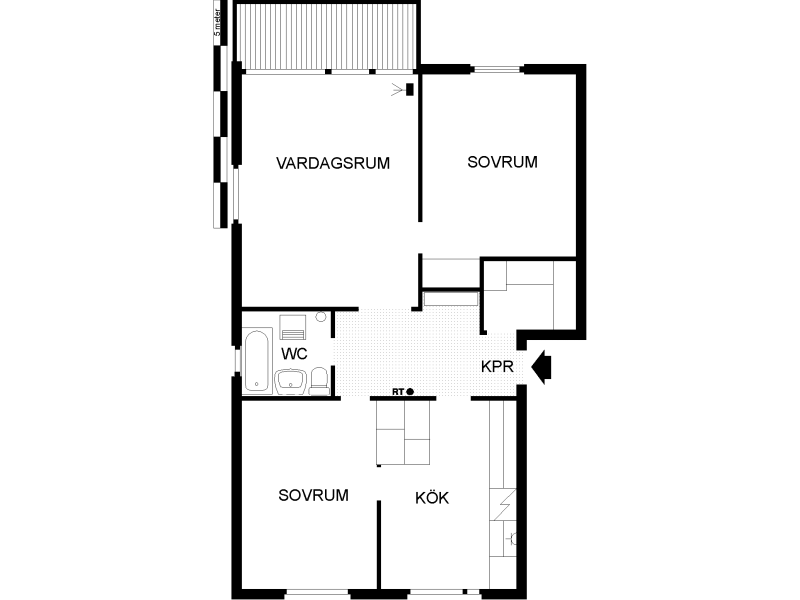 Lägenhet, 3 rooms, 75 sqm, Sandviken