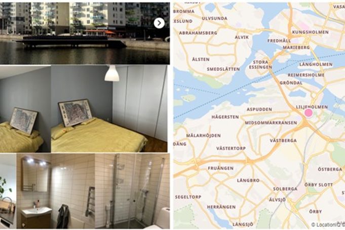 Möblerat rum vid Liljeholmskajen 12 m²