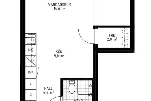 Välplanerad 1,5:a med balkong i Skogås