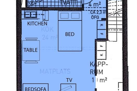 Studio i Solna med allt inkluderat
