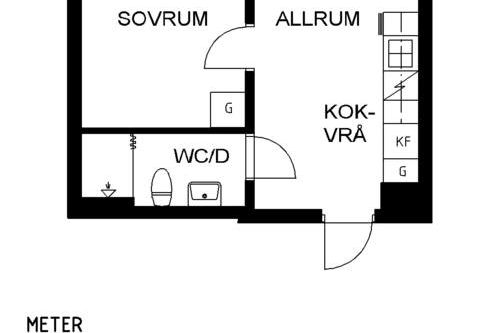 Möblerad studentetta nära Chalmers
