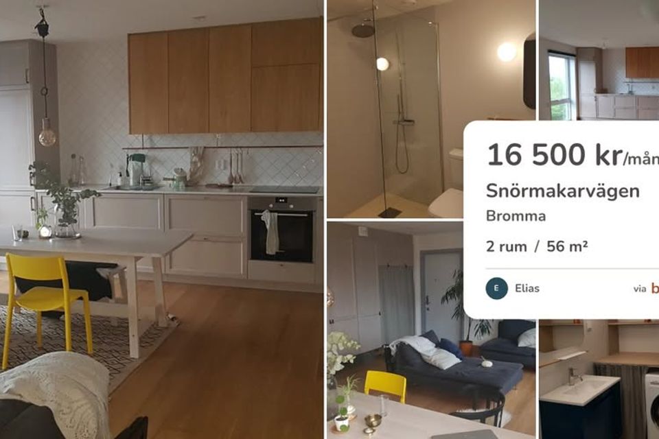 2:a på 56 kvm uthyres i Bromma