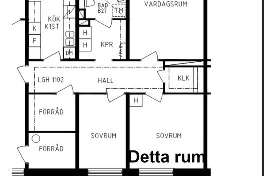 Rum i 3:a i Gränby – inflytt 1/12