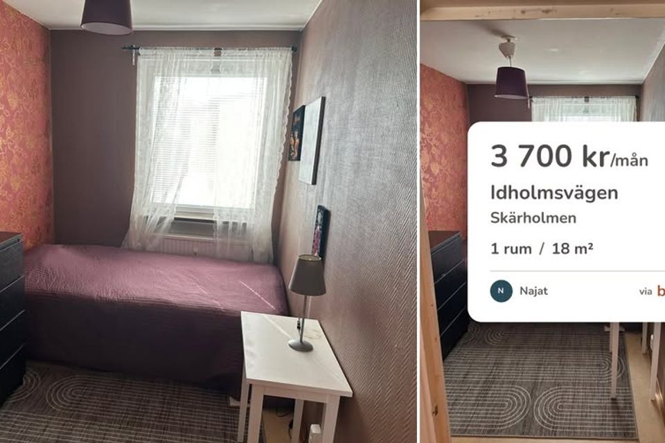 18 kvm 1 rok uthyres i Skärholmen