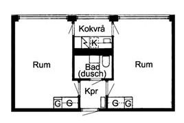 Fin 1:a i Eriksberg, nära centrum