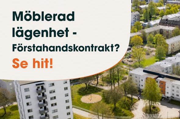 Möblerad 3 rok med balkong i Växjö