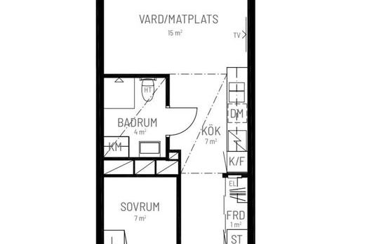 Ljus 2:a med balkong i Vega