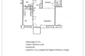 Ljus 1 rok med balkong i Hjärsta