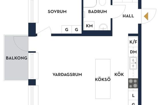 Modern 2:a med balkong i Munksjöstaden