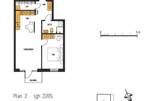 Fin 2:a med balkong på Nygatan 37