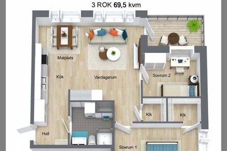 3 rok med balkong & hiss – Visgatan