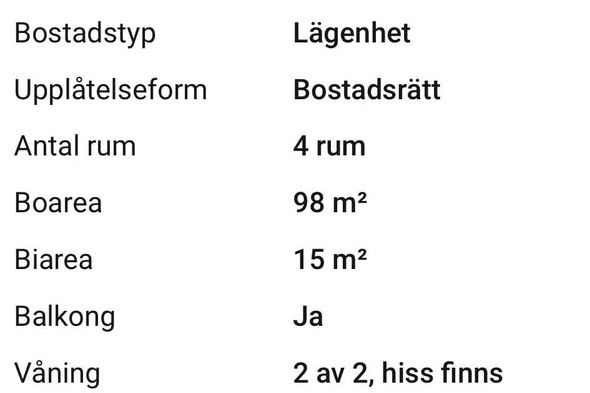 4 rok i två plan med balkong i Enköping