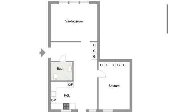 Nyrenoverad 2:a med balkong i Lund