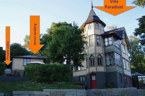 Charmigt minihus med uteplats i Duvbo