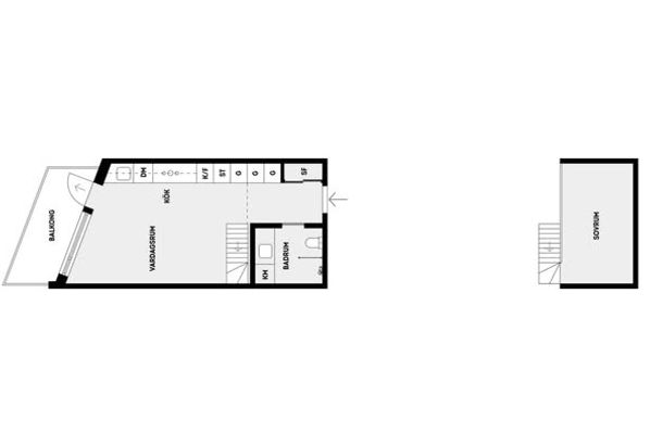 Takhöjd & loftdröm i Täby med balkong