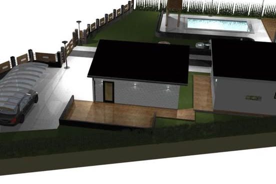 Nybyggt minihus med loft och altan i Glömsta