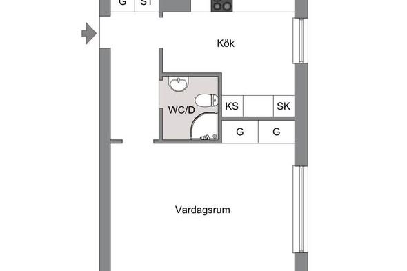 Etta 38 kvm på Pantarholmen, Karlskrona – Karlskrona