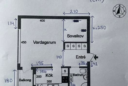 Möblerad 1,5a med balkong i Linné