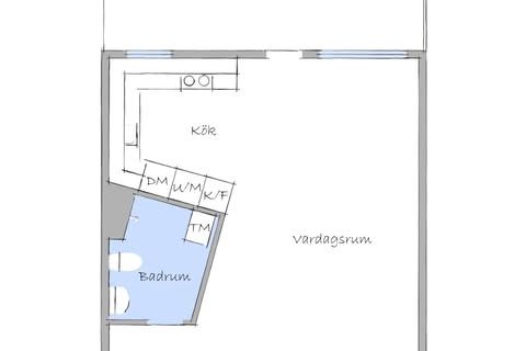 Möblerad 1:a i Rönninge med terrass