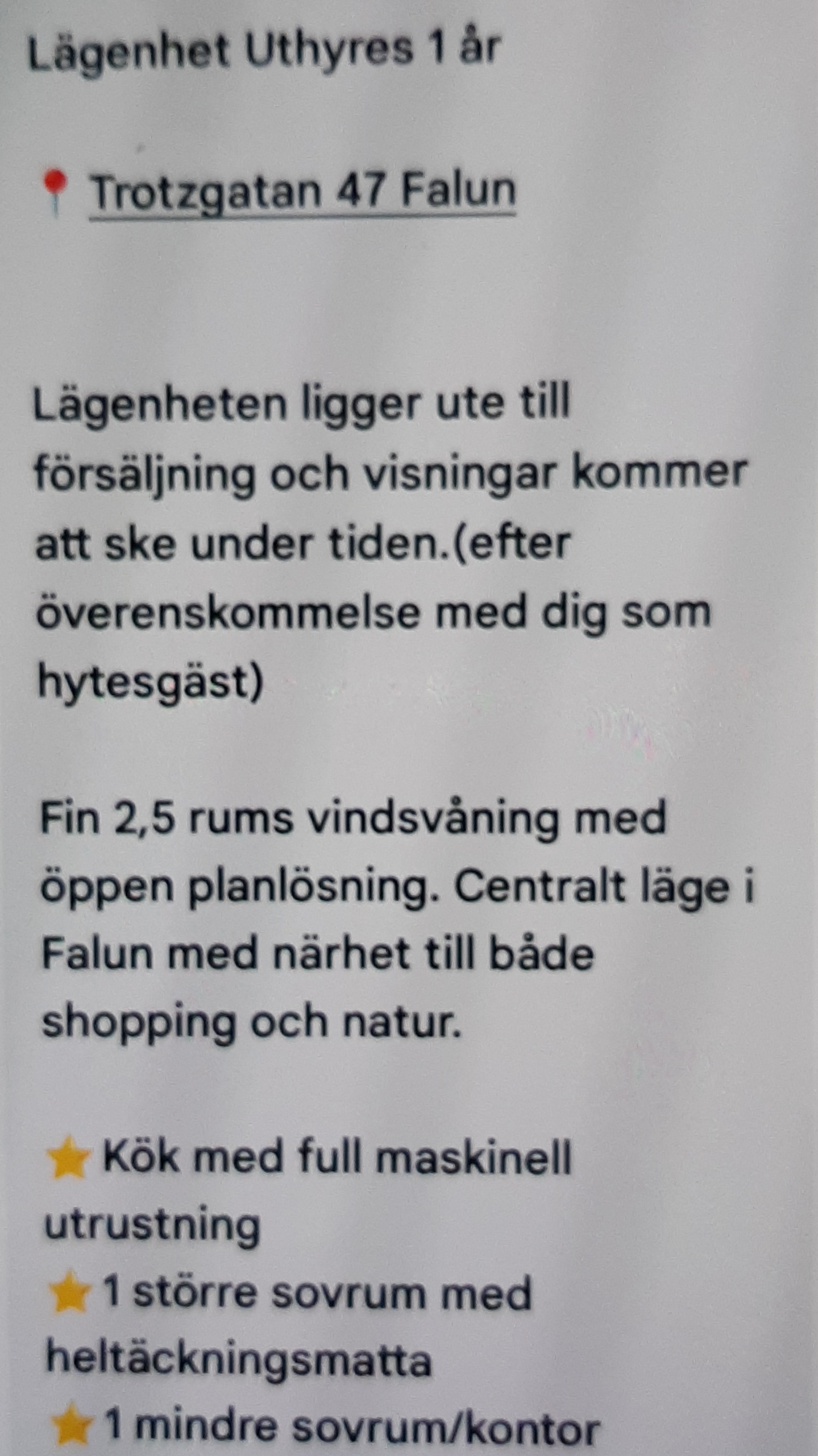 Lägenhet 2.5:a i Falun - 66 kvm