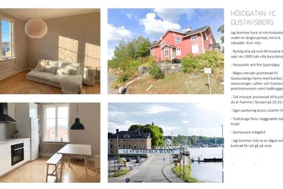 Ljus 1:a i Gustavsbergs hamn med allt!