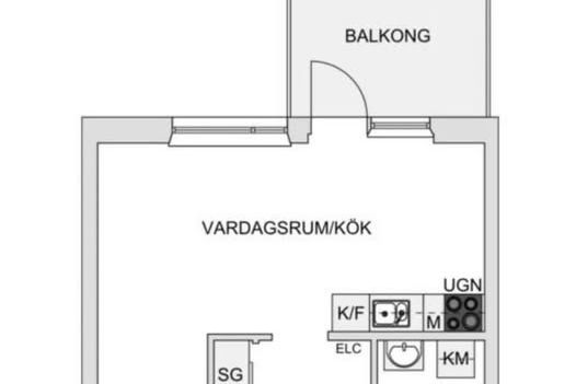 Möblerad 1:a i centrala Jönköping