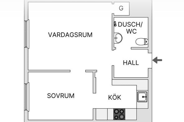 2:a 36 kvm på Södermalm nära Skanstull