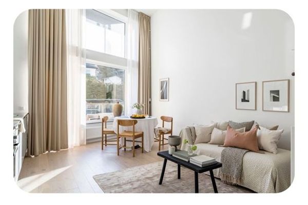 Exklusiv loftlägenhet med terrass och balkong