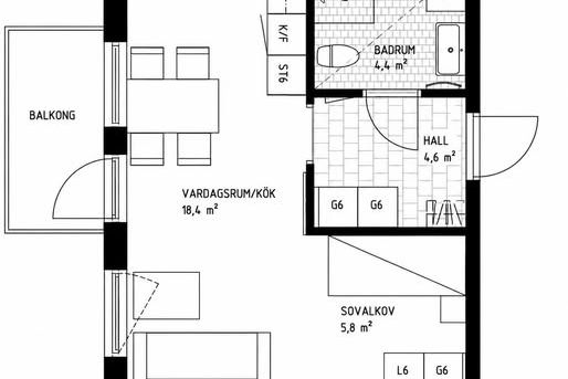 Möblerad lägenhet i Barkarby i sommar
