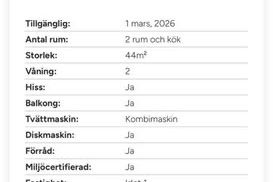 Modern 2:a med balkong på Teleborg
