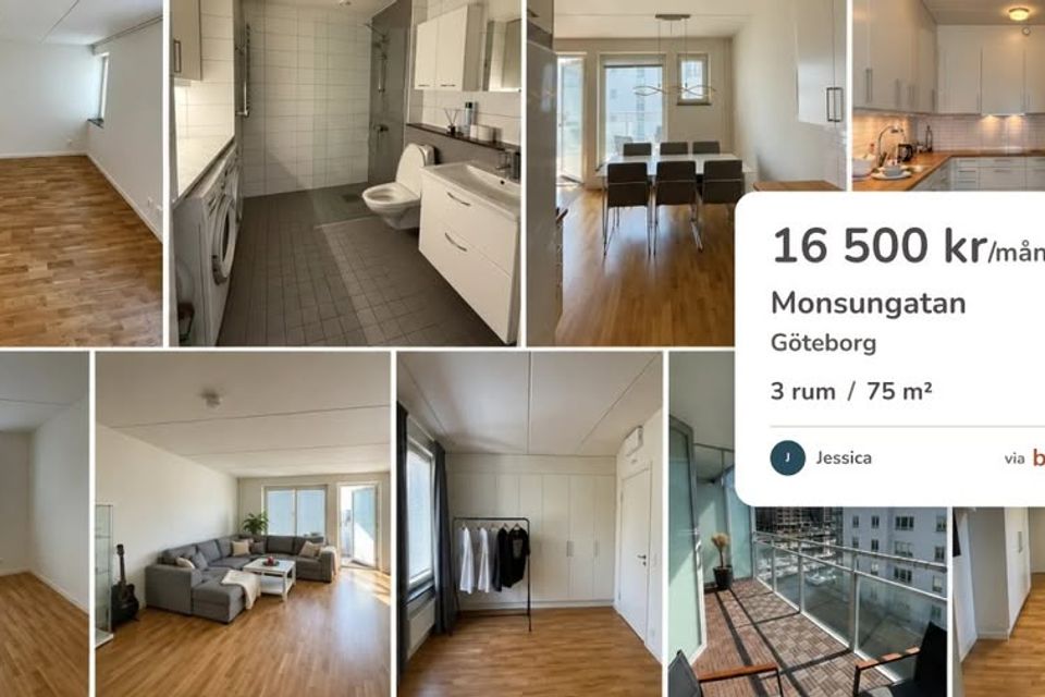 3:a på 75 kvm i Göteborg uthyres