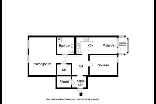 Rymlig 2:a nära pendeltåg i Huddinge
