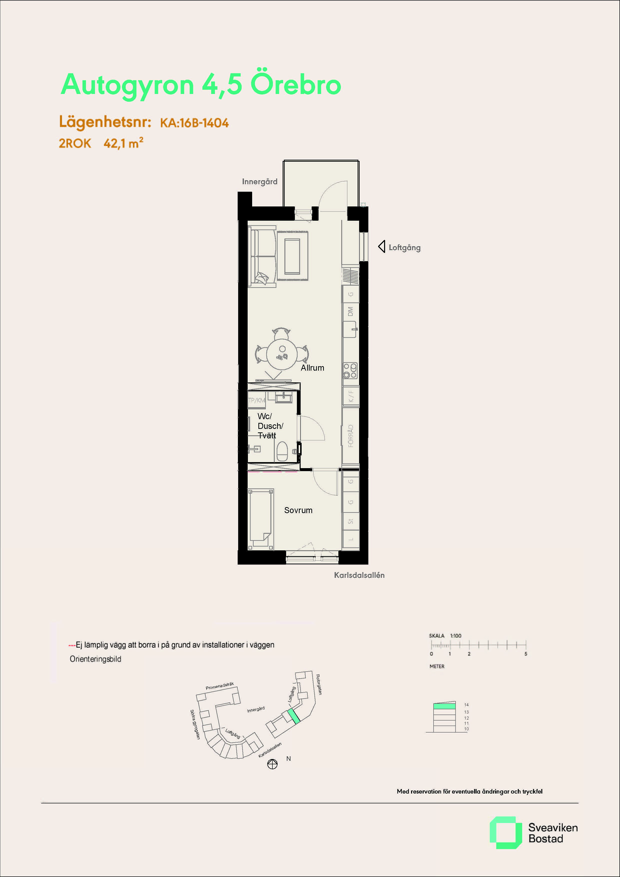 Lägenhet, 2 rooms, 42 sqm, Örebro – bild 5