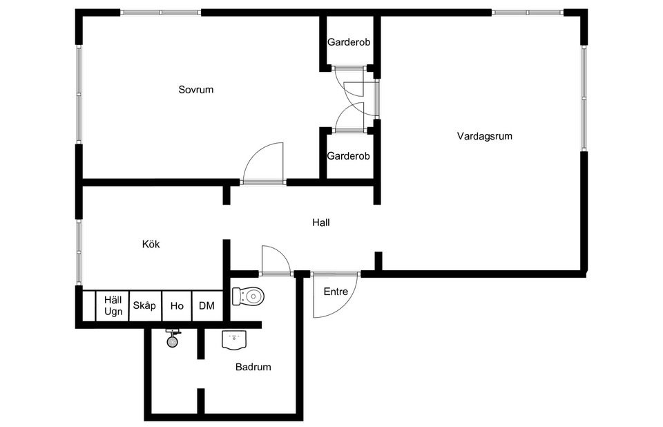 Lägenhet, 2 rooms, 55 sqm, Ölsremma – Ölsremma