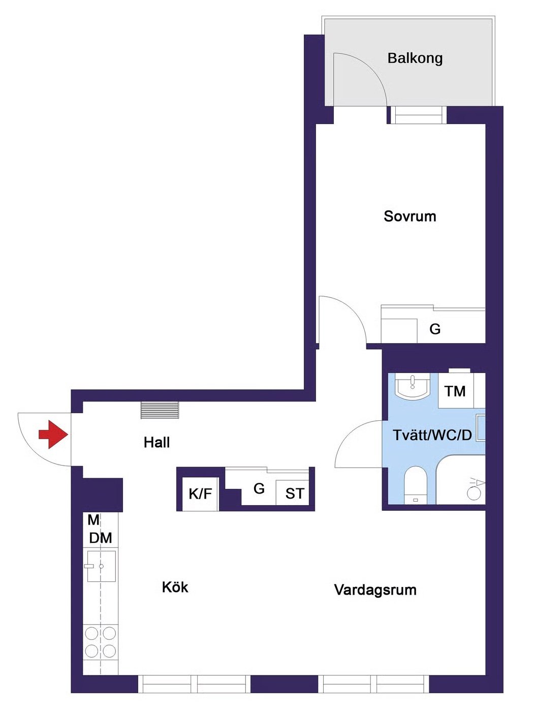 Lägenhet, 2 rooms, 49 sqm, Vega – bild 9