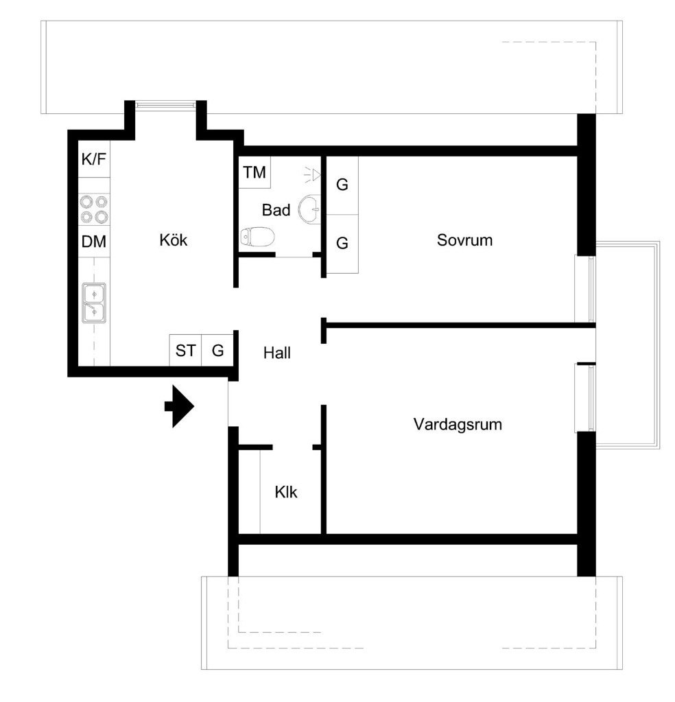 Lägenhet, 2 rooms, 63 sqm, Umeå